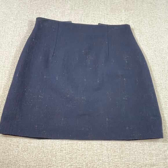 Theory Women’s Size 4 Blue Wool Blend Side Zip Lined Pencil Skirt Career Office - Picture 2 of 8